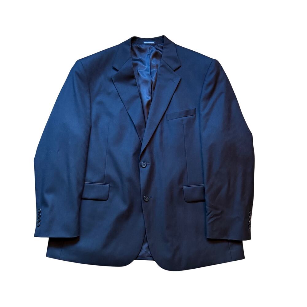 Stafford blazer men navy blue wool 46r